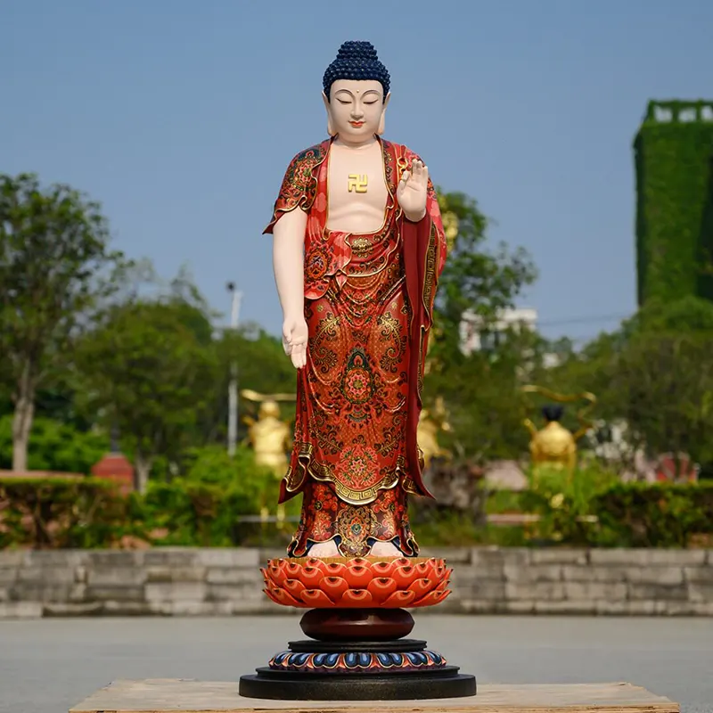 Statua del Buddha Amitabha dorato in rame puro da 130 cm