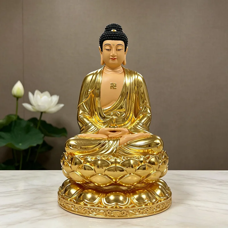 Statua del Buddha Sakyamuni di loto a 3 livelli