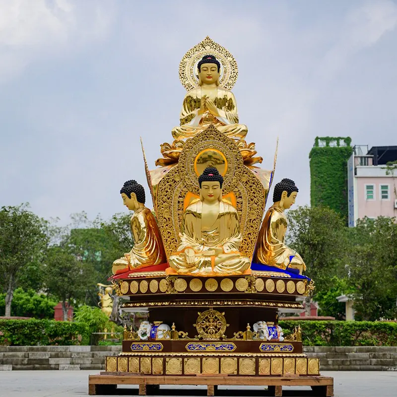 Statua Prajnaparamita Buddha Avalokitesvara in rame puro da 360 cm
