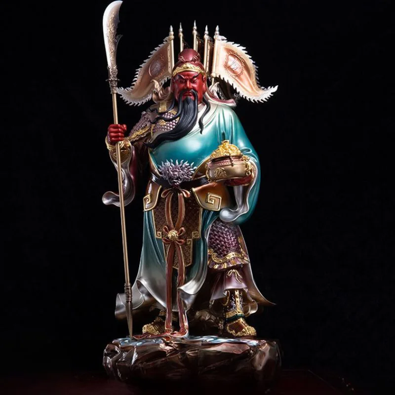 Statua in bronzo di Guan Yu a cinque bandiere