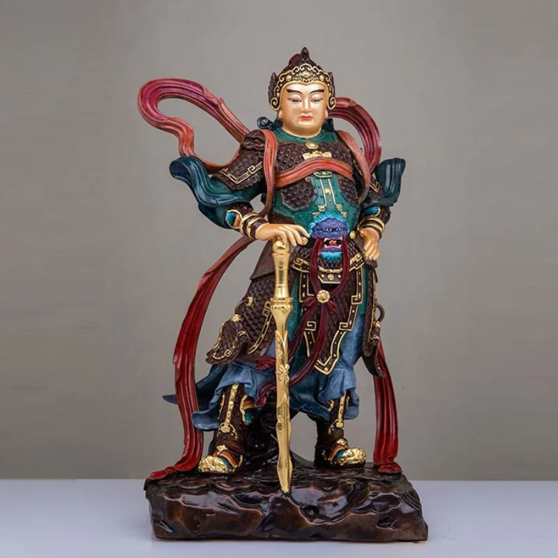 Statua in bronzo del Bodhisattva Skanda in piedi