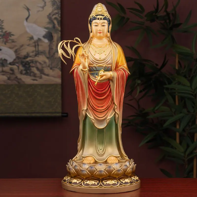 Statua in piedi del Buddha Guanyin Bodhisattva del loto