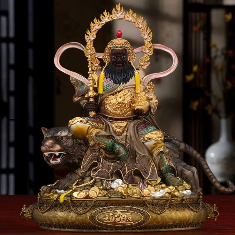 Tigre che cavalca la ciotola del tesoro Divinità della ricchezza Zhao Gongming